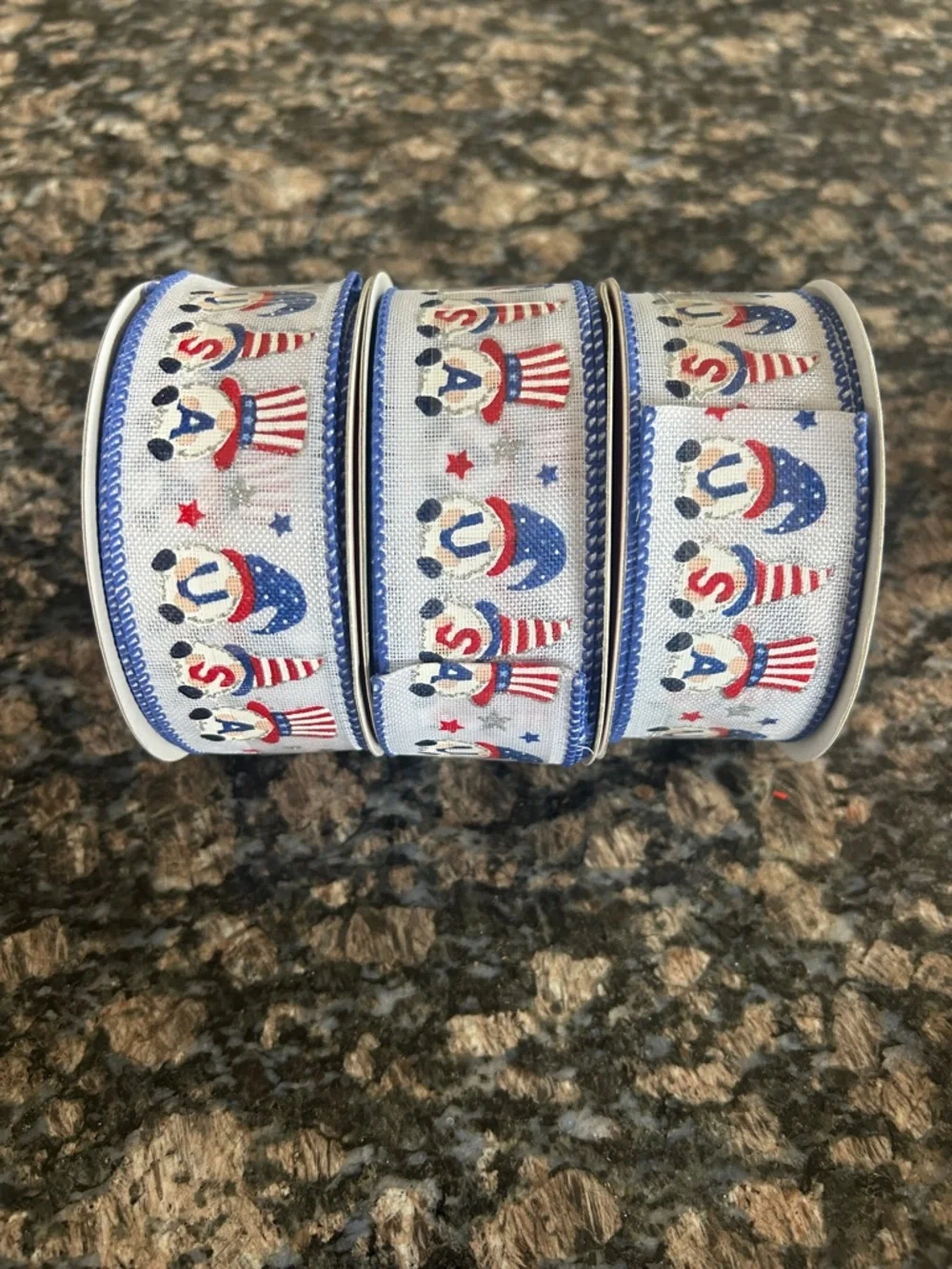 CELEBRATE IT WIRED RIBBON USA GNOMES 1.5
